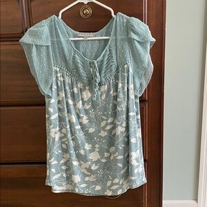 Daniel Rainn Sky Blue Textured Blouse